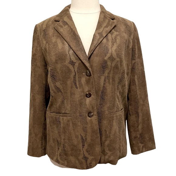 Chico's Snake Print Jacket Sz 3 - Picture 1 of 16